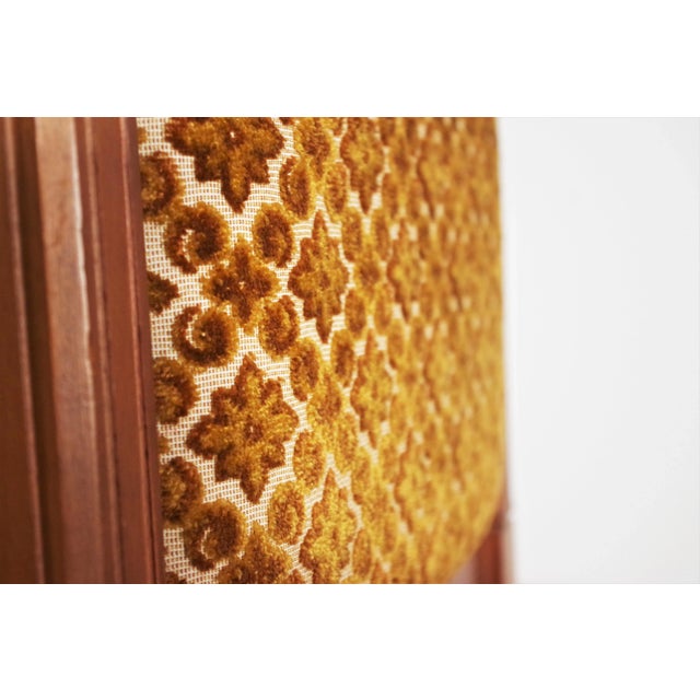 Set of Chairs in Carved and Turned Wood with Velvet Seating, 1970s For Sale - Image 9 of 11