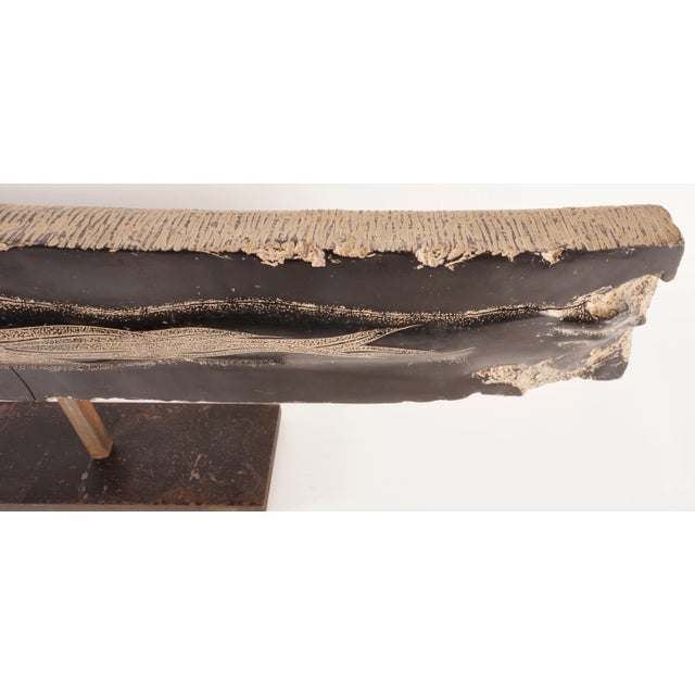 Vintage Etched Stone Spread-Eagle Wings Back Sculpture For Sale - Image 12 of 12