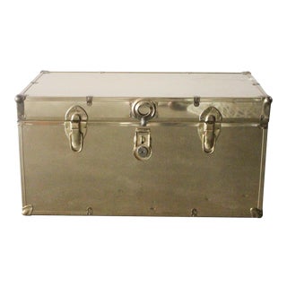 Hollywood Regency Gold Trunk For Sale