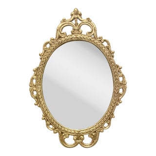 Vintage Gilt Metal Italian Mirror For Sale