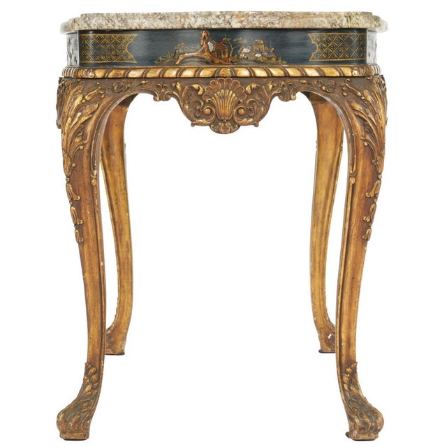 19th Century French Chinoiserie Center Table With Marble Top For Sale - Image 4 of 9