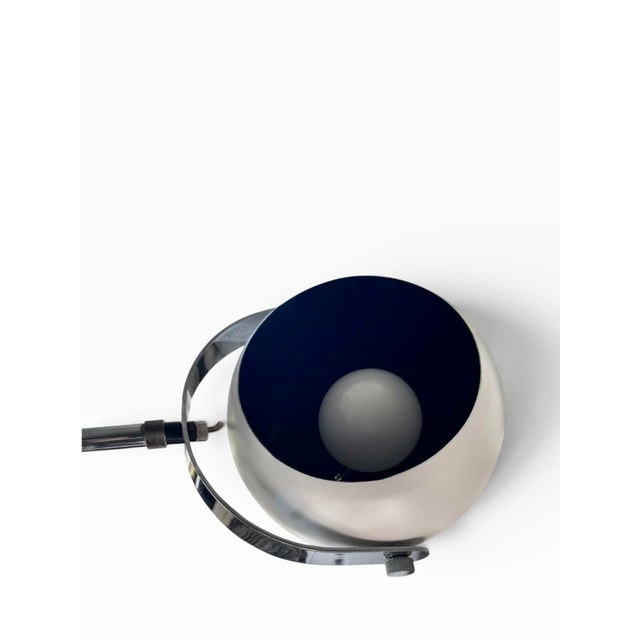 Metal Robert Sonneman Space Age, 3 Arm Eyeball Floor Lamp, White & Chrome, MCM 1970s For Sale - Image 7 of 10