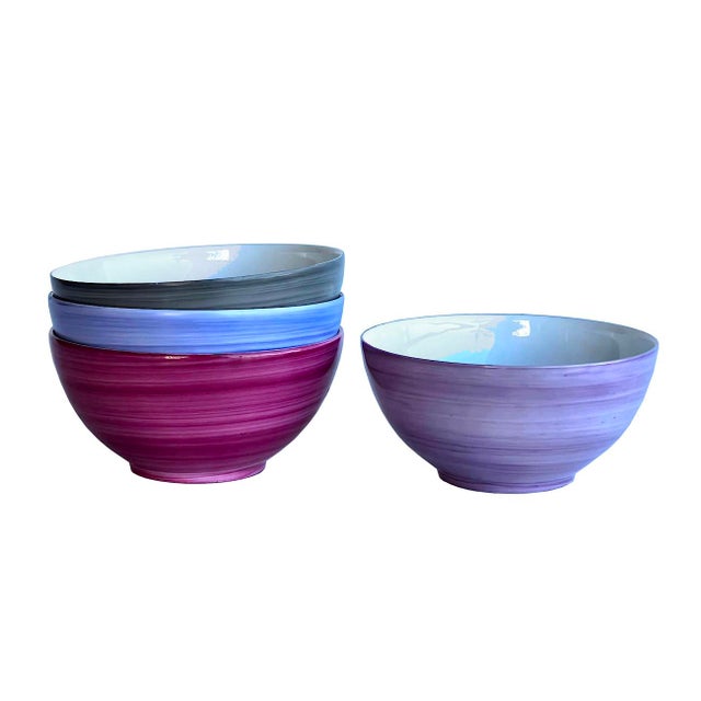 Hand Painted Porcelain Bowls by Marie Daâge for Royal Limoges, Set of 4 For Sale - Image 9 of 12