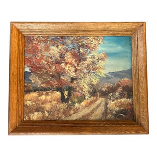 1970’s Original Impressionist Autumn Landscape Painting For Sale