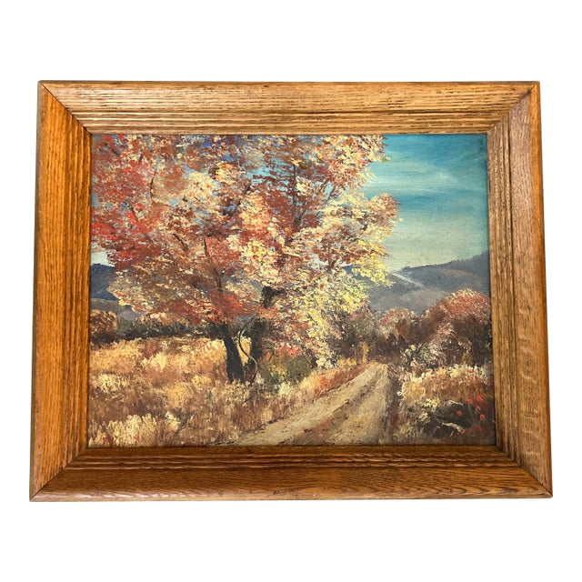 1970’s Original Impressionist Autumn Landscape Painting For Sale