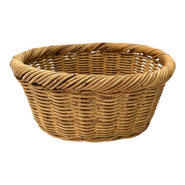 Thick Woven Rattan Oval Basket For Sale