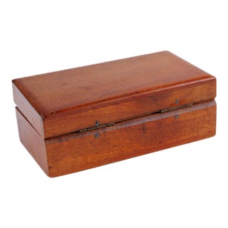 Late 19th Century Rectangular Treen Wood Box With Three Divided Compartments Inside For Sale