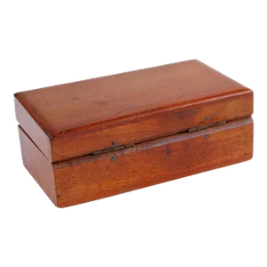 Late 19th Century Rectangular Treen Wood Box With Three Divided Compartments Inside