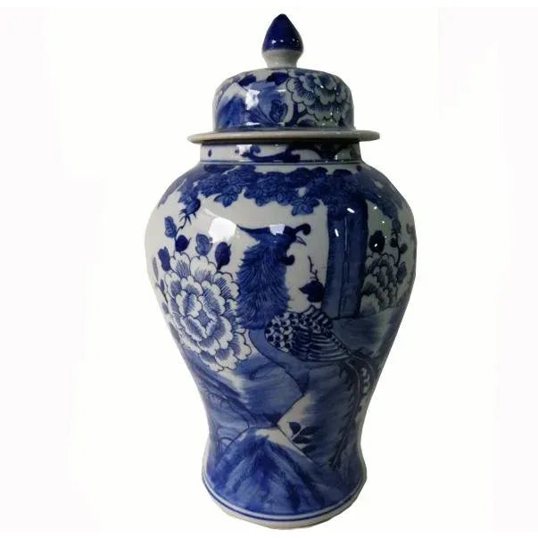 Chinese Blue and White Porcelain Ginger Jar With Birds & Flowers For Sale - Image 11 of 11