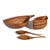 Offered is a rare hand-carved set of sculptural Taverneau (Caribbean walnut) wood bowls and serving utensils, designed by...