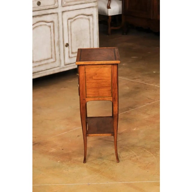 Brown French Louis XV Style Table Chiffonnière with Three Small Drawers and Low Shelf For Sale - Image 8 of 13