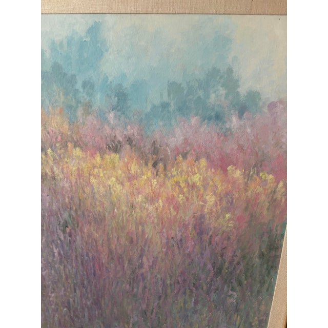 Offered is a vintage late 20th century framed original landscape painting. This piece is from the estate of an avid art...