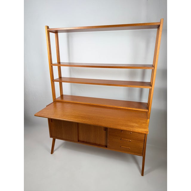 1960s Danish Teak Bookcase with Secretary, 1960s For Sale - Image 5 of 8