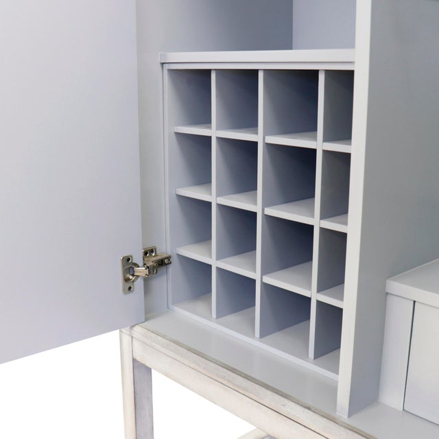 Pasargad Home Oliver Bar Cabinet With Shelves, Drawer and Mirror For Sale - Image 9 of 13