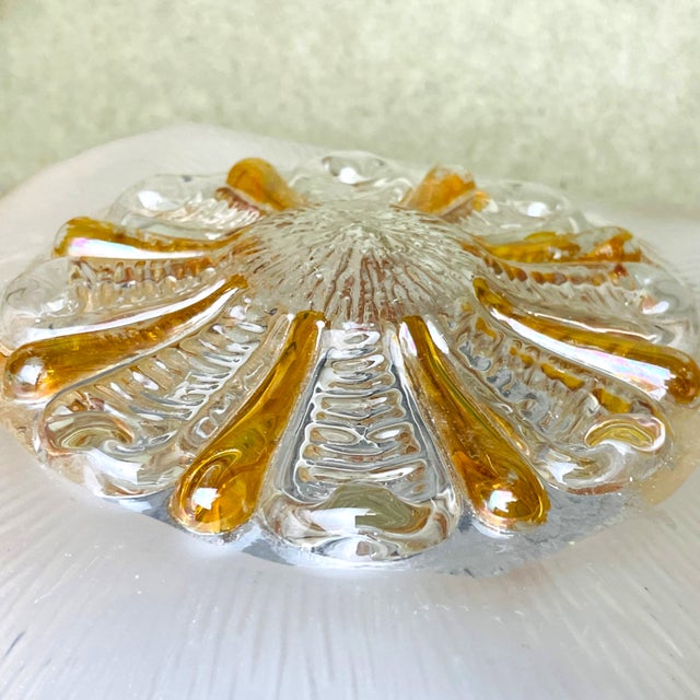 Murano Glass Clear and Amber Square Flush Mount, 1970s For Sale - Image 11 of 15
