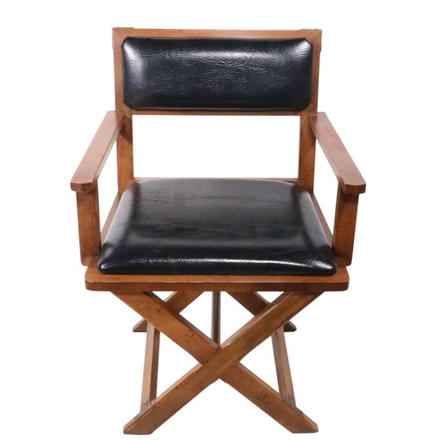 Black Stylized Directors Chair by Bernhardt C. 1970's For Sale - Image 8 of 10