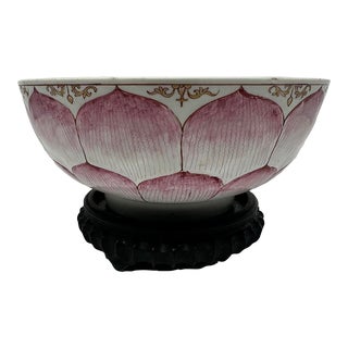 Chinese Export Lotus Punch Bowl Circa 1750 For Sale