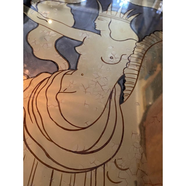 Early 20th Century Early 20th Century Maison Jansen Verre églomisé French Style Mid Century Carved Gilt Mirror For Sale - Image 5 of 12