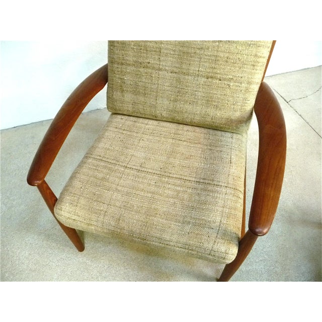 Cado Danish Teak and Wool Easy Chair by Grete Jalk for Cado, 1960s For Sale - Image 4 of 13
