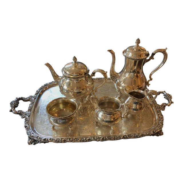 (値下げ)Silver Plated Tea & Coffee Set Sterling Silver Tea & Coffee Service Set Spanish 915/1000