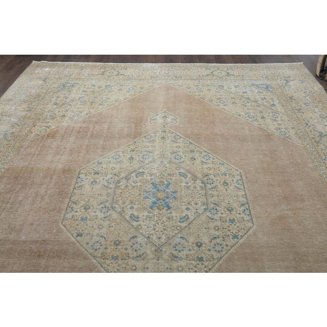 1970s Vintage Persian Handknotted Wool Orange Oversize Area Rug For Sale - Image 11 of 11