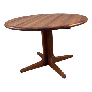 Round Teak Dining Table with Extensions by Glostrup, Denmark, 1970s For Sale