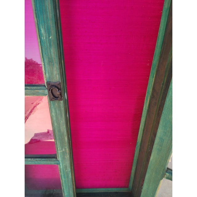 Rustic Vitrine Cabinet With Antique Elements For Sale - Image 12 of 12