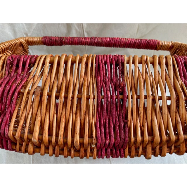 Vintage Rectangle Rattan Basket For Sale In Palm Springs - Image 6 of 6