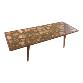 Stone and Chattahoocie Mid Century Coffee Table For Sale