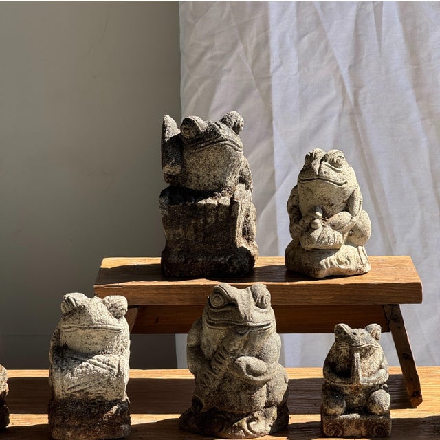 Small Balinese Limestone Frog Sculpture with Metallophone For Sale - Image 16 of 17