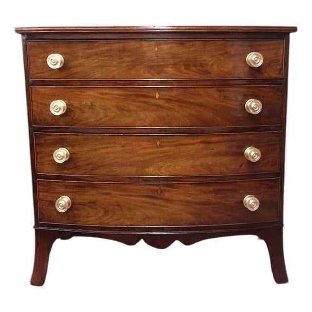 Antique Bowfront Chest of Drawers, Mahogany Chest For Sale