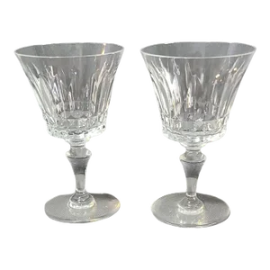 Late 20th Century Vintage Pair Baccarat Crystal Piccadilly Wine Glasses