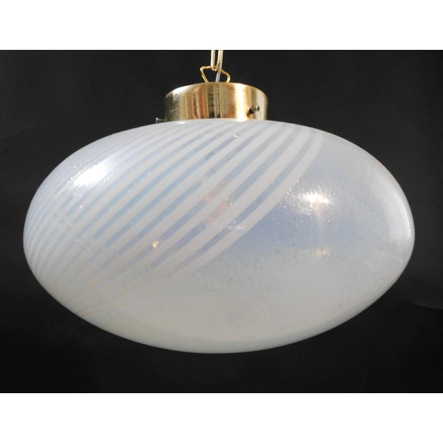 1960s Frosted Bollicine Murano Glass Pendant For Sale - Image 4 of 8