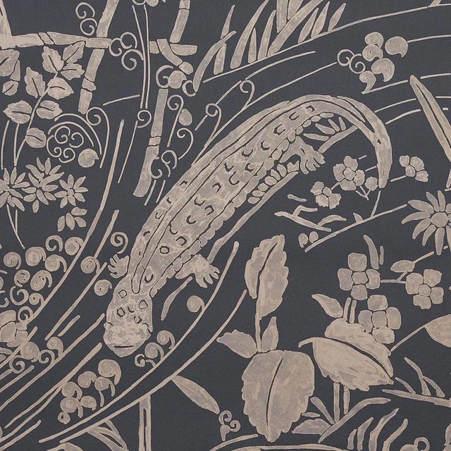 Schumacher Schumacher Sea Garden Wallpaper in Charcoal - 10 Yards For Sale - Image 4 of 7