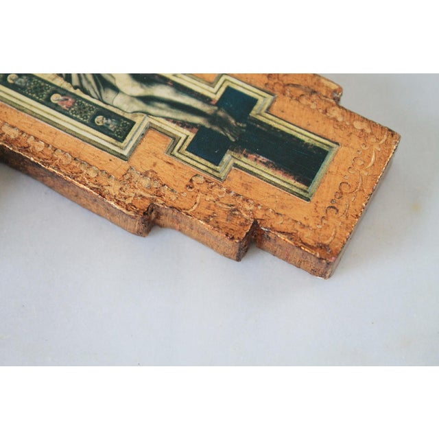 Italian Gold Leaf Wall Crucifix For Sale - Image 9 of 10