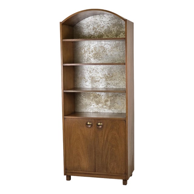 Walnut Arch Top Mid 20th Century Cabinet For Sale