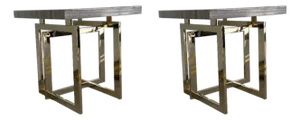 Caracole Modern Gray Stone Wish You Were Here End Tables Pair