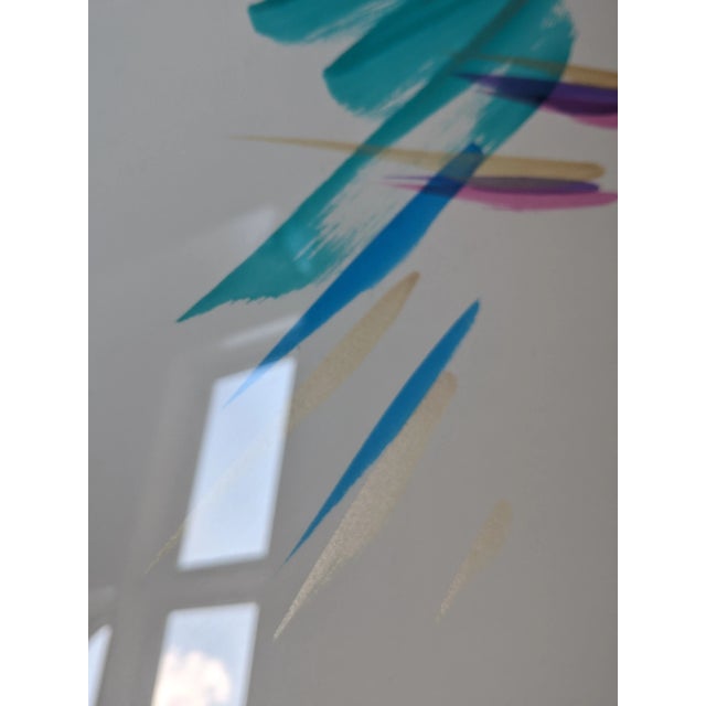 Vintage 1990s Abstract Brushstroke Painting Titled "Colors" Pencil Signed and Dated For Sale - Image 10 of 10