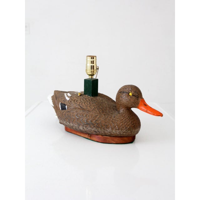 Cabin Vintage Mallard Duck Decoy Table Lamp For Sale - Image 3 of 14