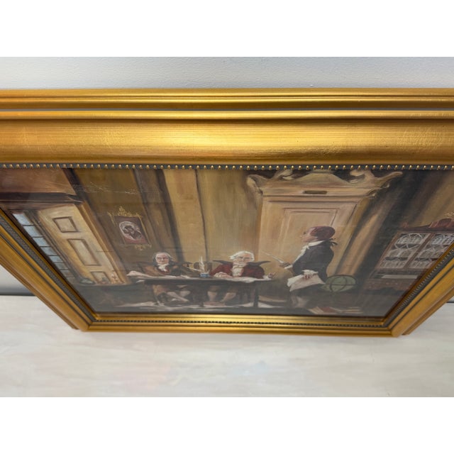 Historic Oil Painting After Jean Leon Gerome Ferris – Benjamin Franklin, John Adams & Thomas Jefferson Drafting the Declaration of Independence For Sale - Image 4 of 18