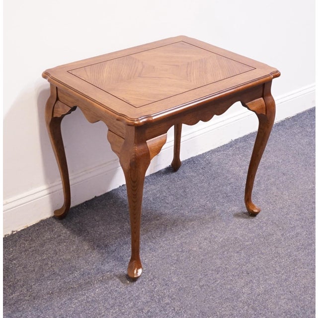 French Country Altavista Lane Bookmatched Walnut Country French 27x21" Accent End Table 10938-05 For Sale - Image 3 of 11