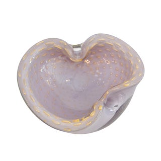 Murano Glass Purple and Gold Flecks Bowl / Catchall For Sale
