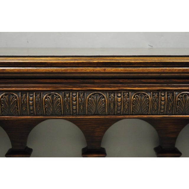 Antique Italian Renaissance Figural Carved Griffin Oak Flip Top Library Table For Sale - Image 15 of 18