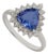 Victorian 1.38ct Trillion-Cut Tanzanite & Diamond Halo Ring 18k White Gold Size 5.5 For Sale