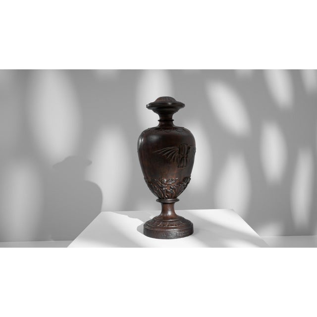 1900s French Cast Iron Urn For Sale - Image 4 of 18