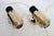 Two Zodiac wall lights - Jacques Biny for LITA, made in France in the 1950s. Black metal and gold-plated brass structure,...
