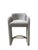 Metal Indigo Upholstered Counter Chair in White With Brass Base For Sale - Image 7 of 9