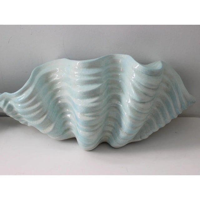 Wall Pockets Clam Shell Ceramic - A Pair For Sale - Image 12 of 13