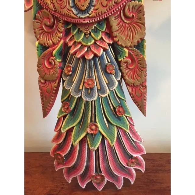 Wood Vintage Balinese Flying Garuda Carved Sculpture For Sale - Image 7 of 13