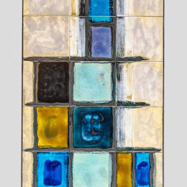 Black Abstract Ceramic Top on Wrought Iron Coffee Table by Juliette Belarti, 1960s For Sale - Image 8 of 15